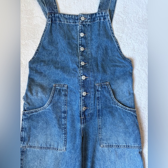 Free People We The Free Fields of Flowers Denim Overalls Women Size Small - Picture 3 of 12